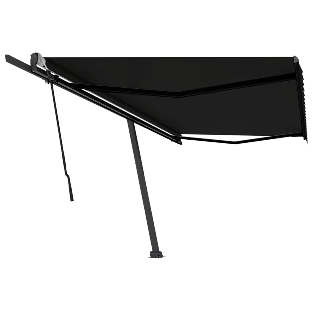 Copertină autonomă retractabilă manual, antracit, 500x300 cm