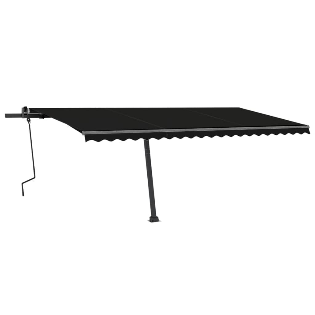 Copertină autonomă retractabilă manual, antracit, 500x300 cm
