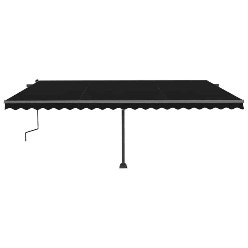 Copertină autonomă retractabilă manual, antracit, 500x300 cm