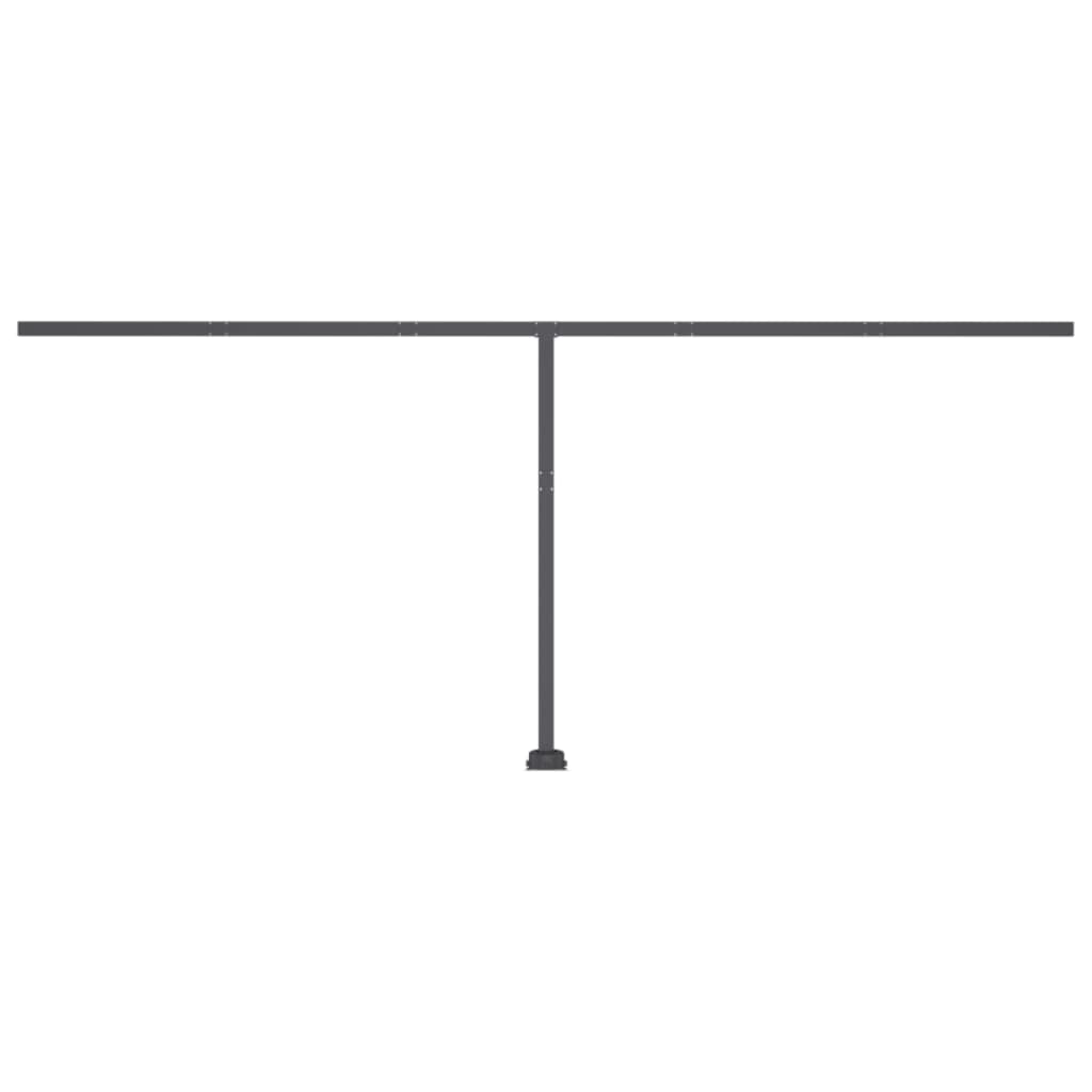 Copertină autonomă retractabilă manual, antracit, 500x300 cm