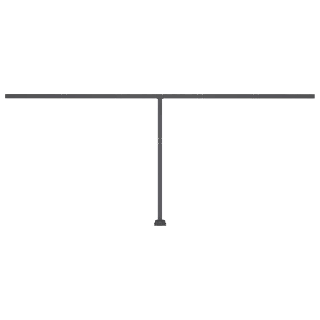 Copertină retractabilă manual cu LED, albastru&alb, 500x300 cm
