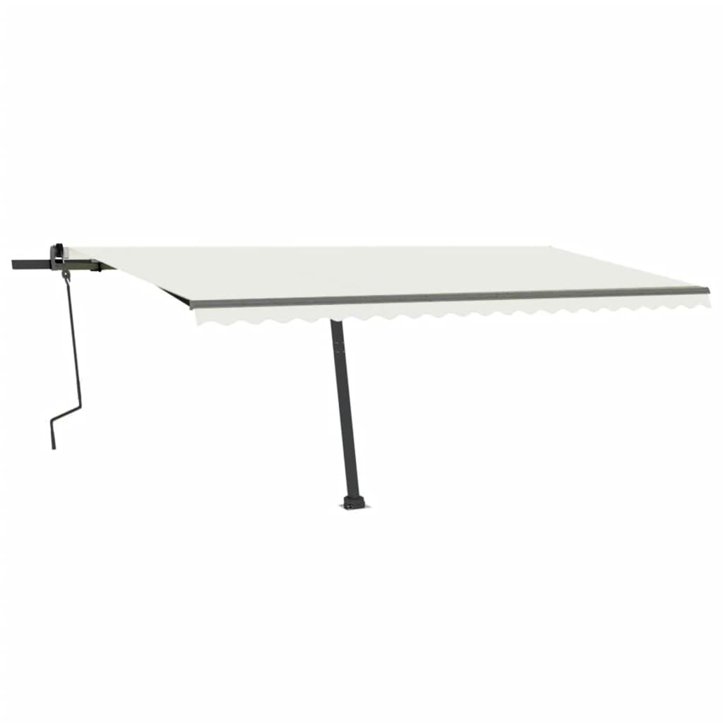 Copertină retractabilă manual cu LED, crem, 500x300 cm