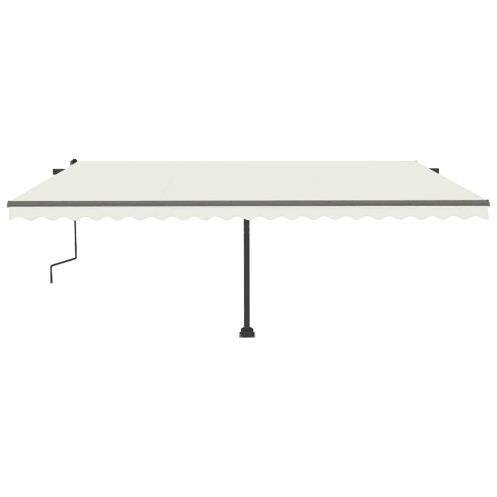 Copertină retractabilă manual cu LED, crem, 500x300 cm