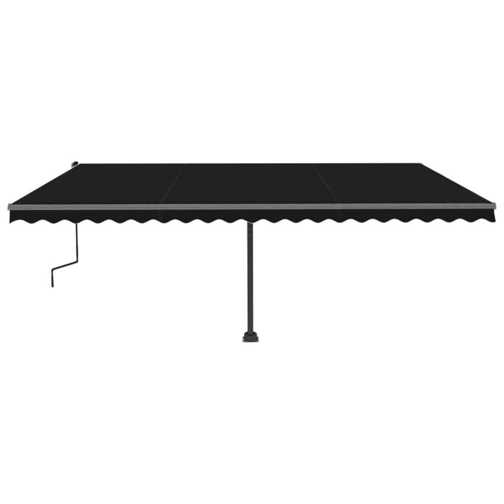 Copertină retractabilă manual cu LED, antracit, 500x300 cm