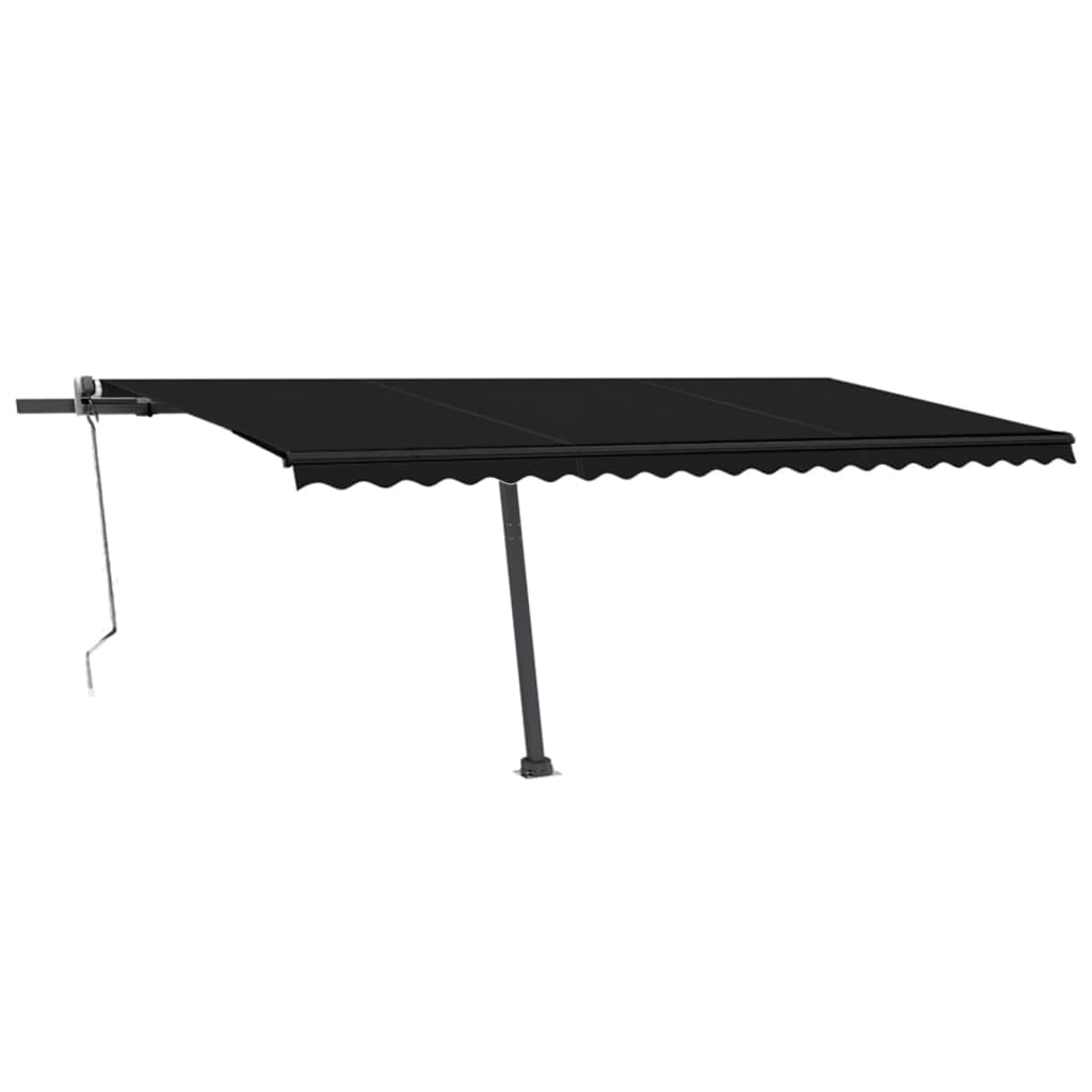 Copertină autonomă retractabilă automat, antracit, 500x300 cm