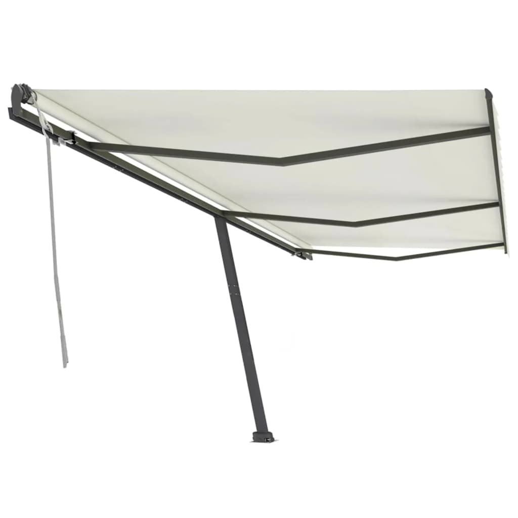 Copertină autonomă retractabilă manual, crem, 600x300 cm