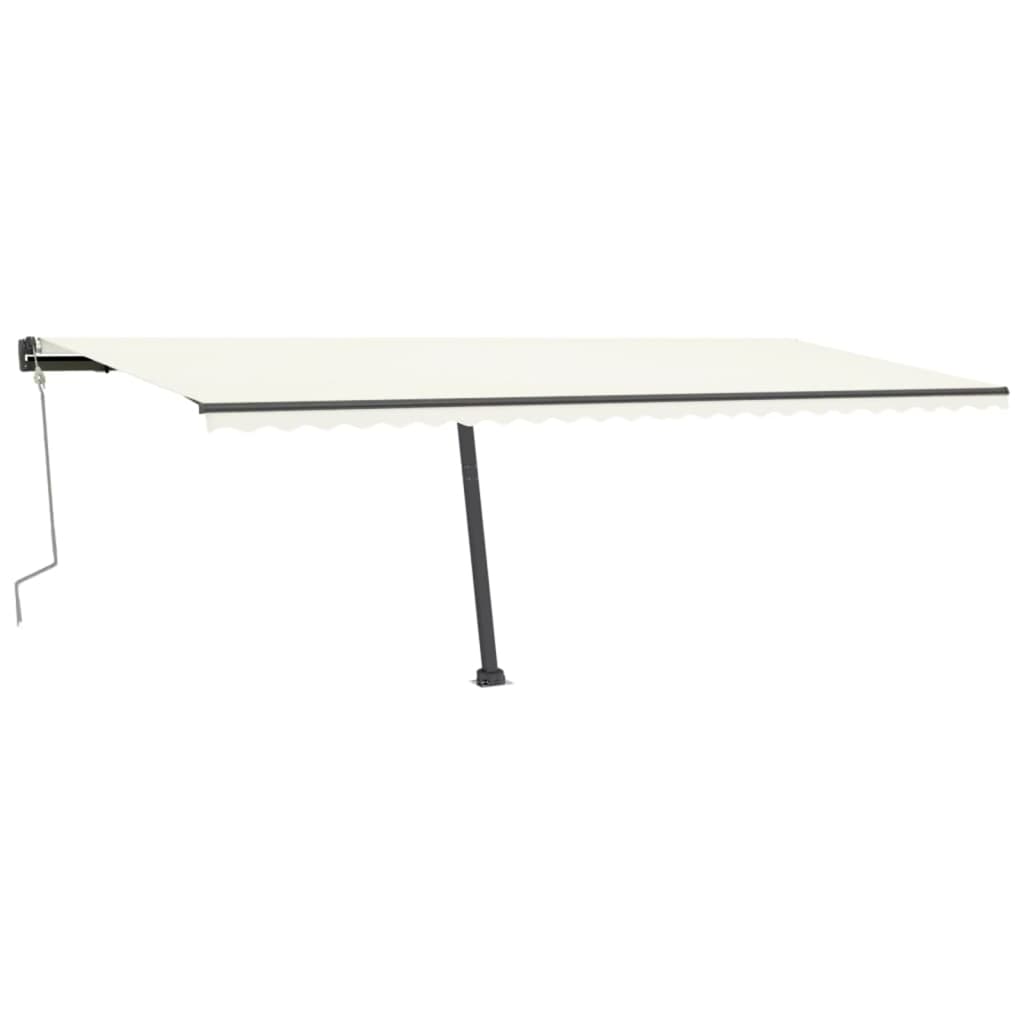 Copertină autonomă retractabilă manual, crem, 600x300 cm