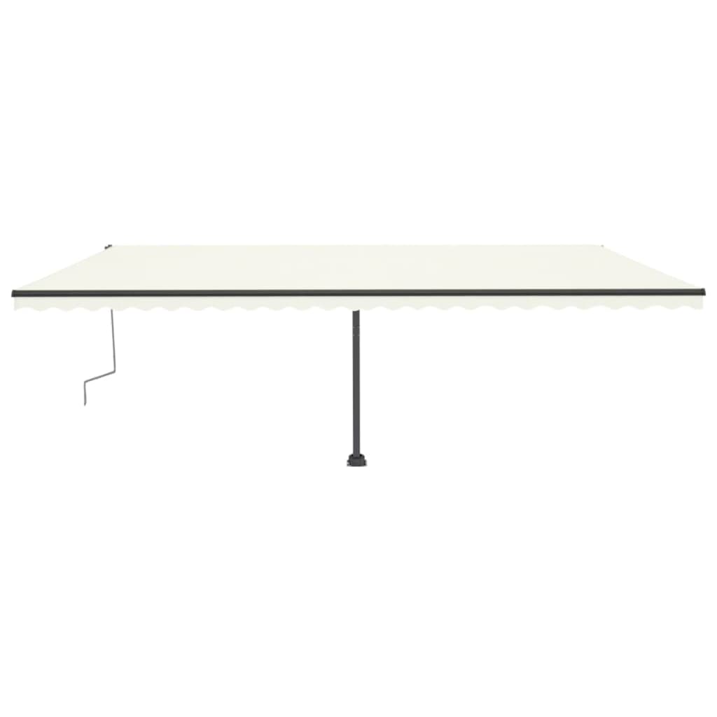Copertină autonomă retractabilă manual, crem, 600x300 cm