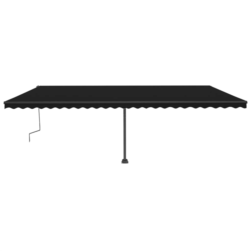 Copertină autonomă retractabilă manual, antracit, 600x300 cm