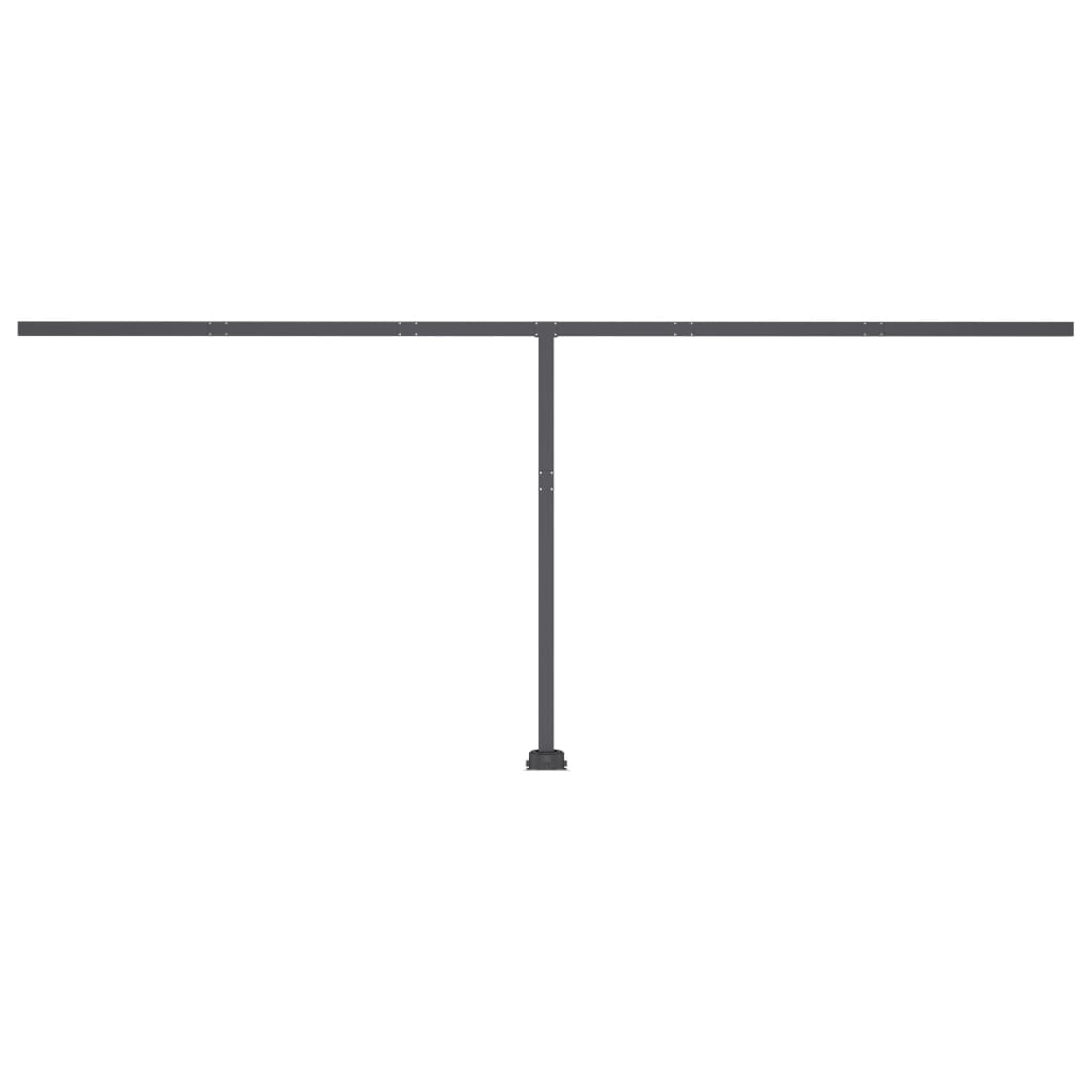 Copertină autonomă retractabilă manual, antracit, 600x300 cm