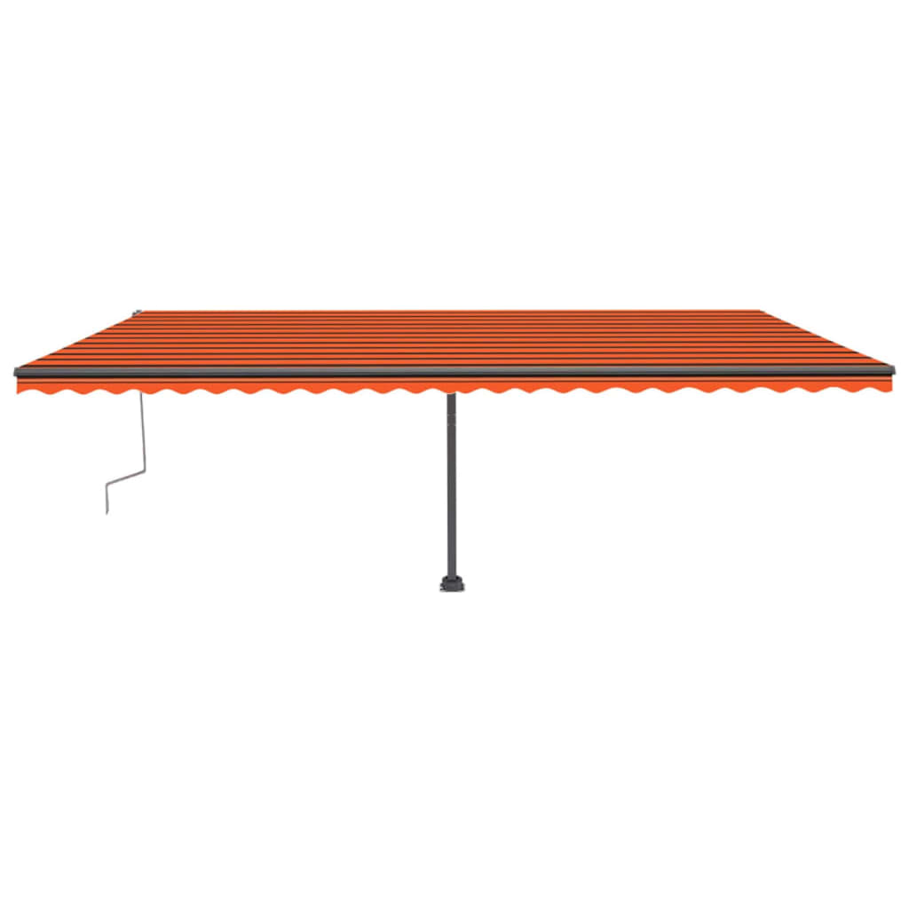 Copertină retractabilă manual, portocaliu/maro, 600x300 cm