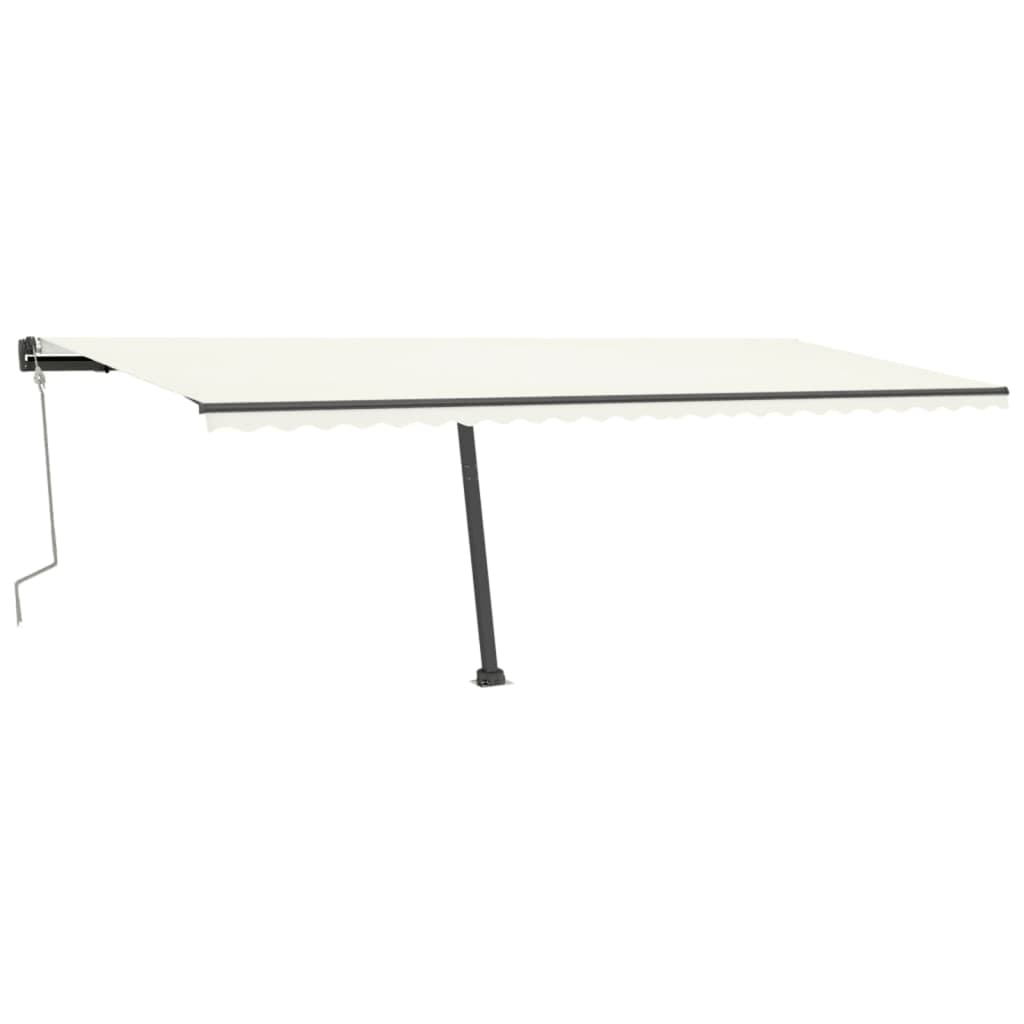 Copertină retractabilă manual cu LED, crem, 600x300 cm