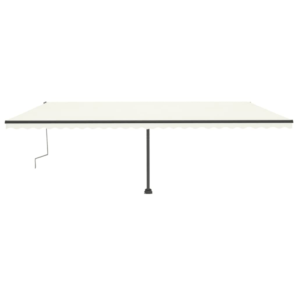 Copertină retractabilă manual cu LED, crem, 600x300 cm