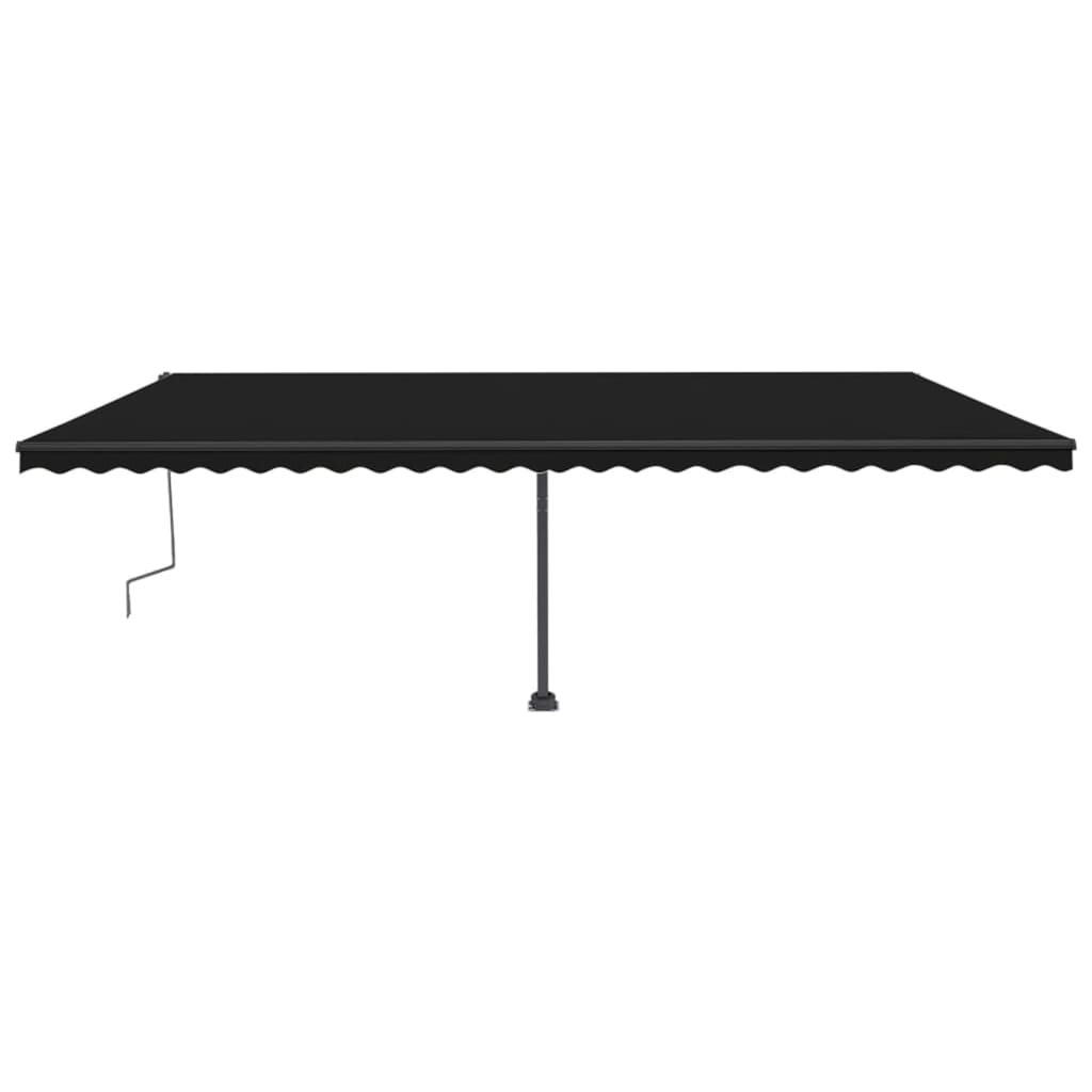 Copertină retractabilă manual cu LED, antracit, 600x300 cm