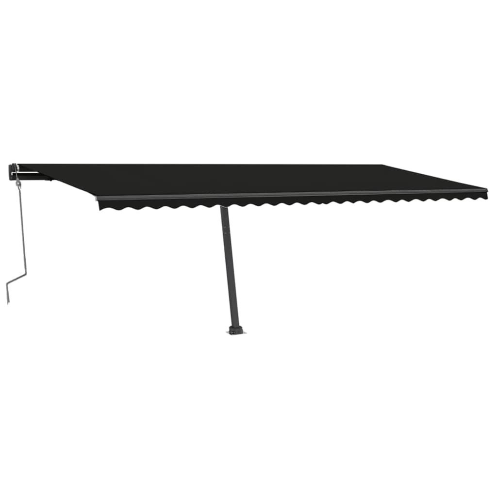 Copertină retractabilă manual cu LED, antracit, 600x300 cm