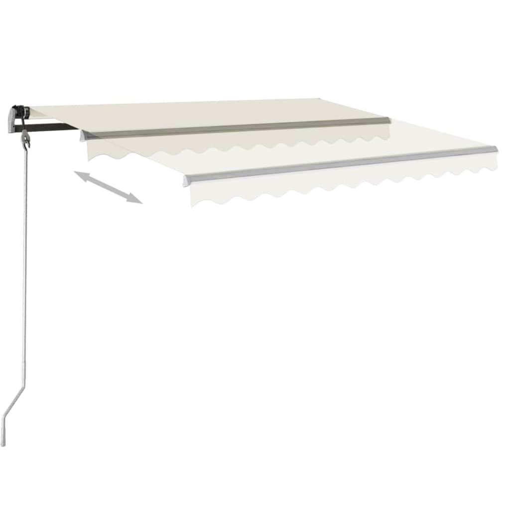 Copertină autonomă retractabilă automat, crem, 400x350 cm