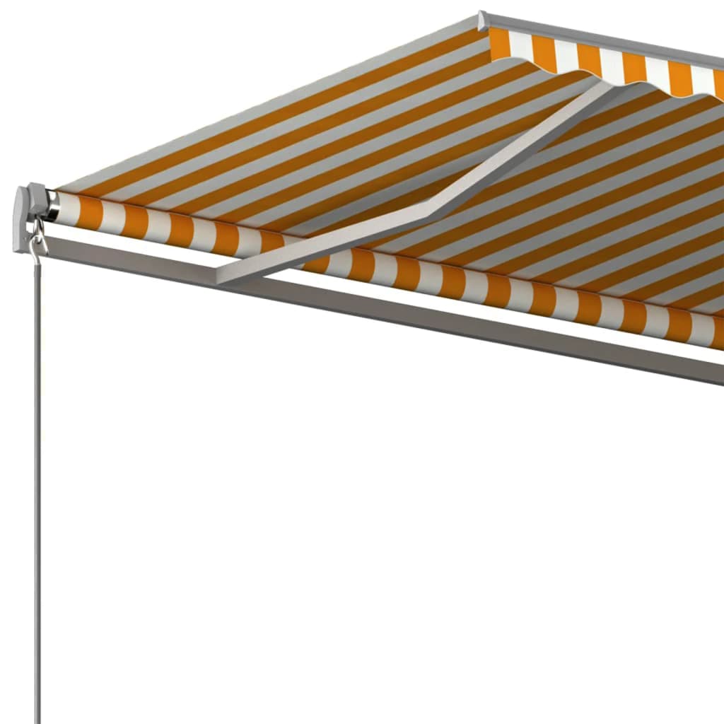 Copertină autonomă retractabilă automat galben&alb 400x350 cm