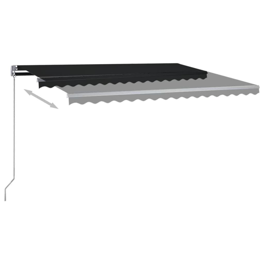 Copertină autonomă retractabilă automat, antracit, 400x350 cm