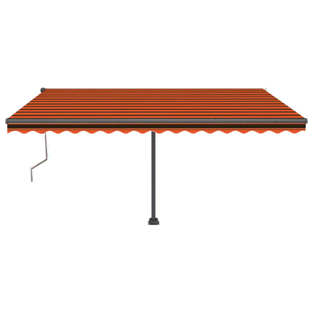 Copertină autonomă retractabilă automat oranj/maro 400x350 cm
