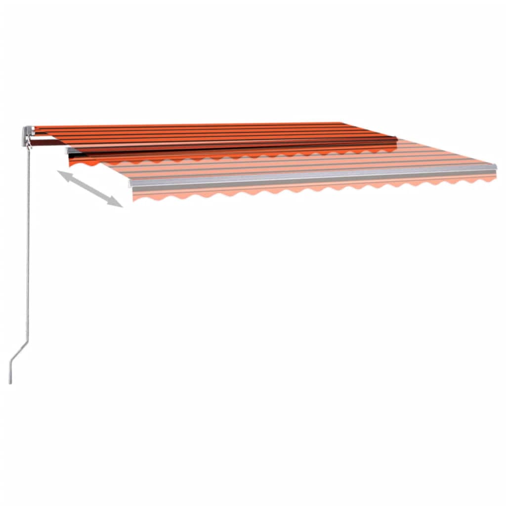 Copertină autonomă retractabilă automat oranj/maro 400x350 cm