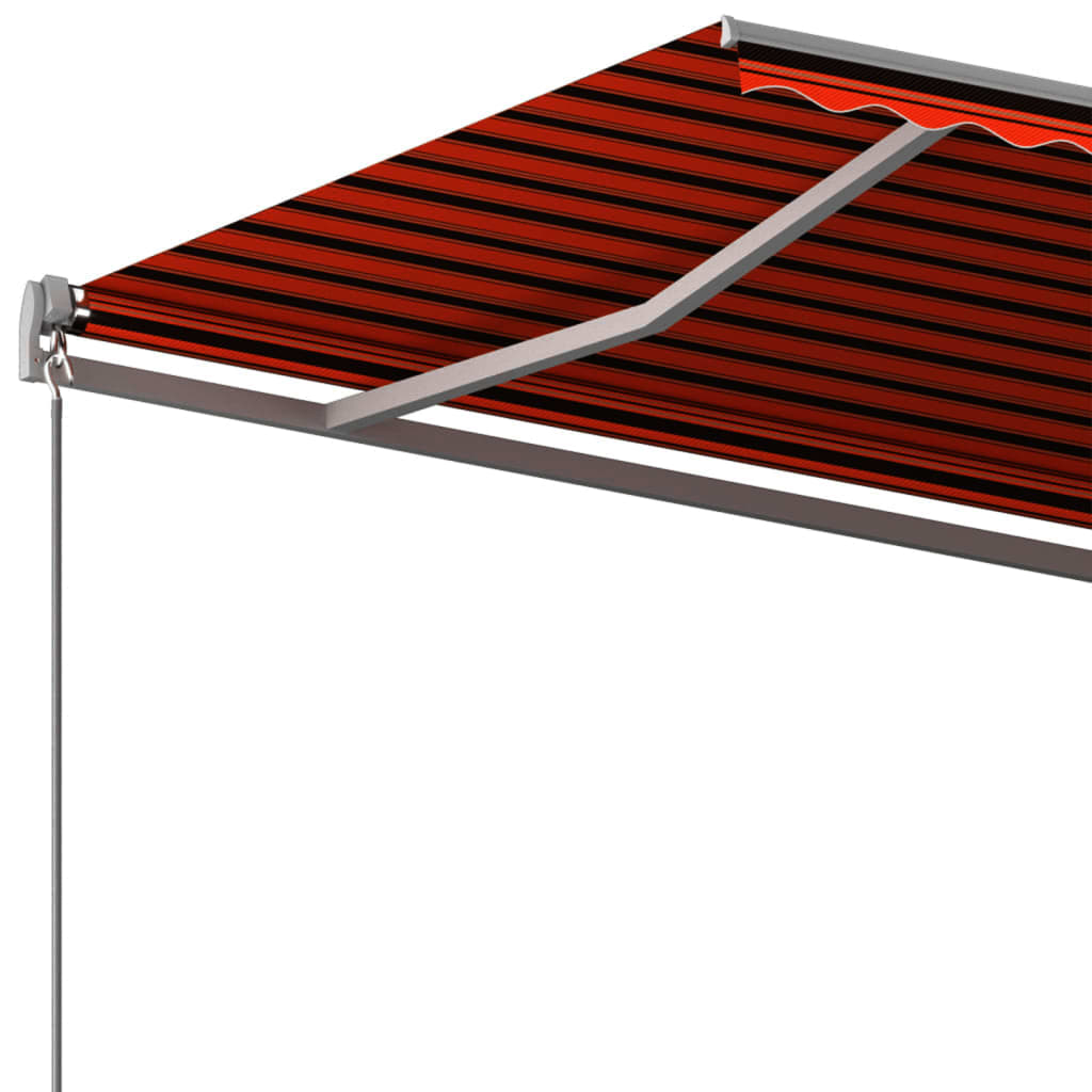 Copertină autonomă retractabilă automat oranj/maro 400x350 cm