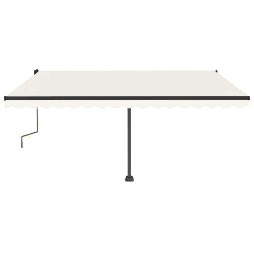 Copertină autonomă retractabilă manual, crem, 450x350 cm