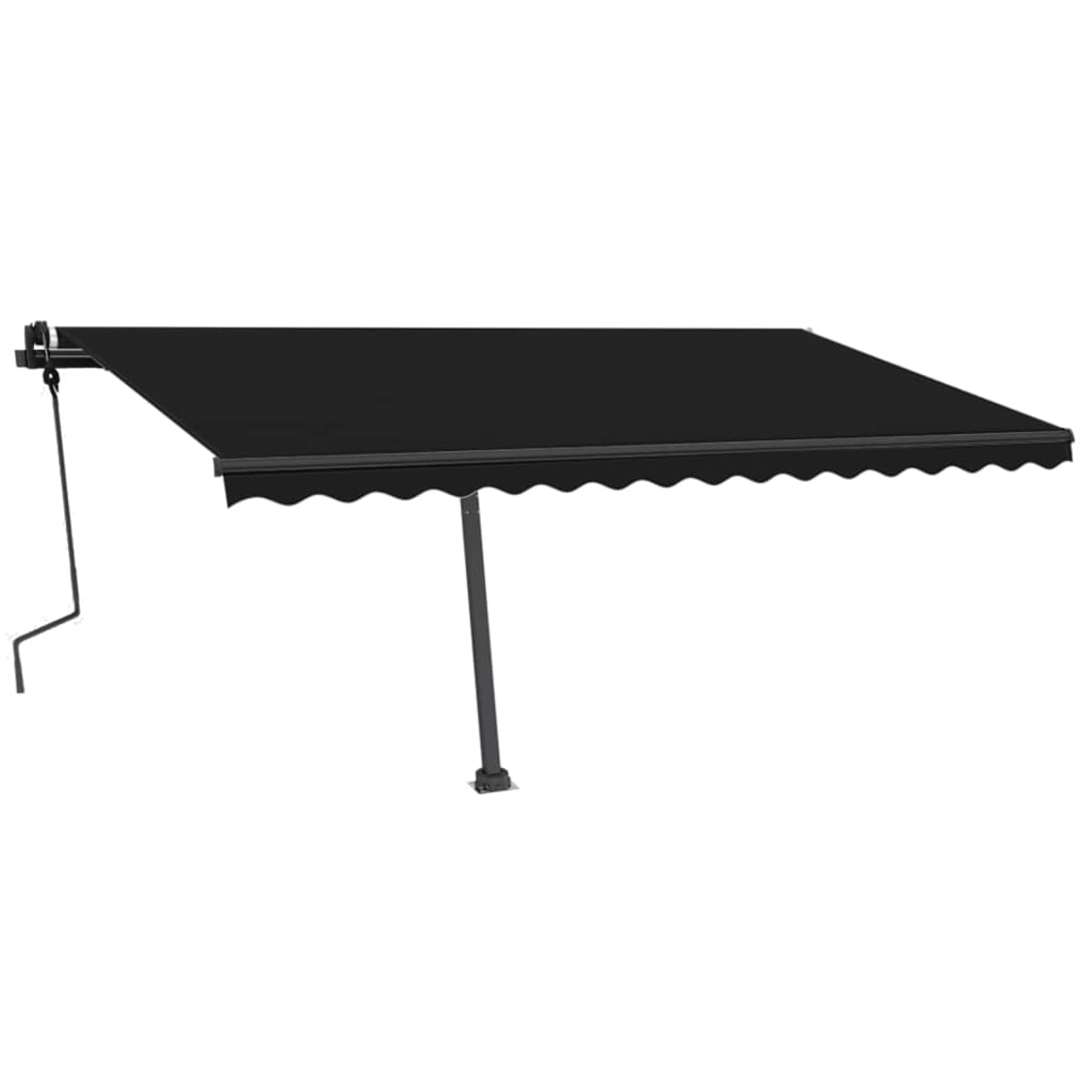 Copertină autonomă retractabilă manual, antracit, 450x350 cm