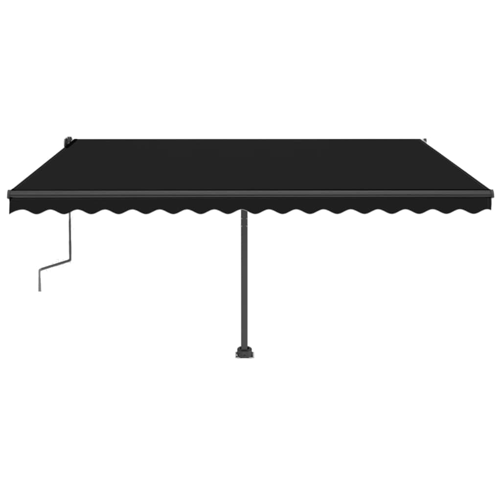 Copertină autonomă retractabilă manual, antracit, 450x350 cm
