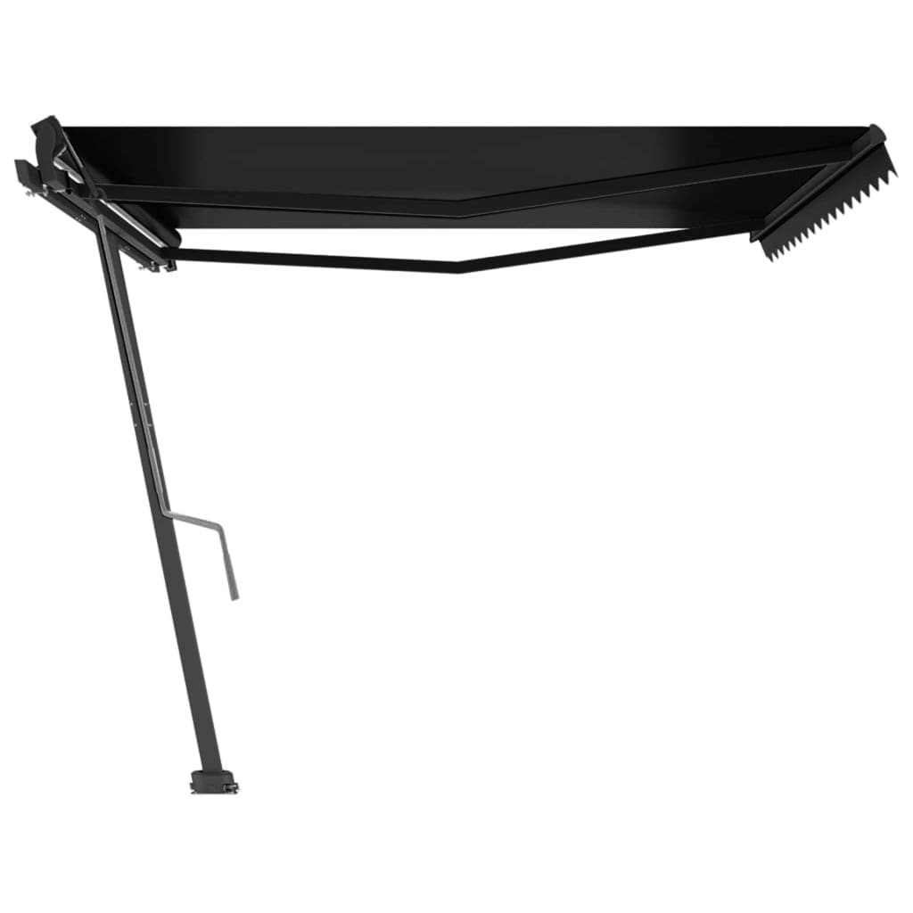 Copertină autonomă retractabilă manual, antracit, 450x350 cm