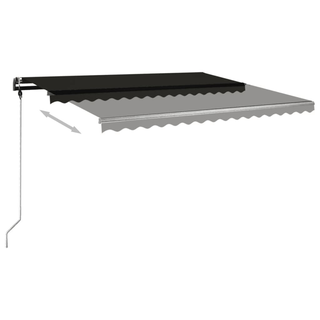 Copertină autonomă retractabilă manual, antracit, 450x350 cm