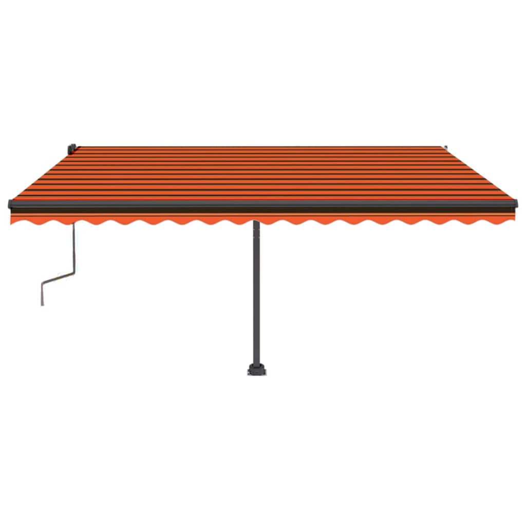 Copertină retractabilă manual, portocaliu și maro, 450x350 cm