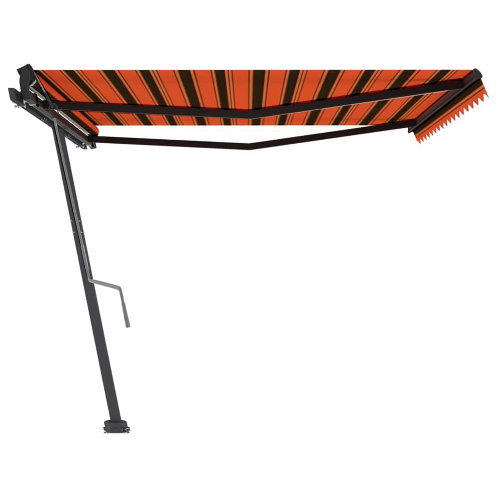 Copertină retractabilă manual, portocaliu și maro, 450x350 cm