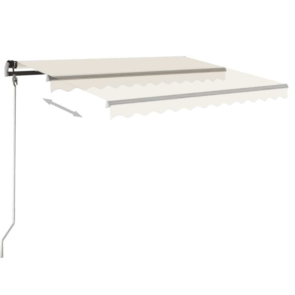 Copertină autonomă retractabilă automat, crem, 450x350 cm