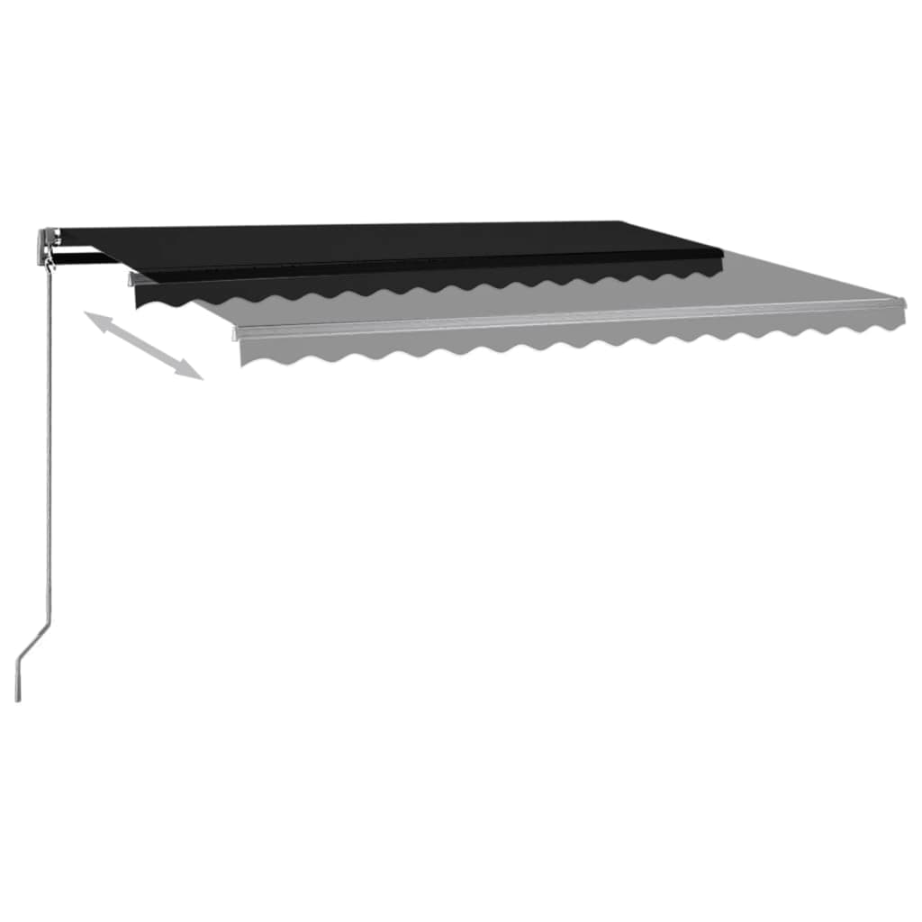 Copertină autonomă retractabilă automat, antracit, 450x350 cm