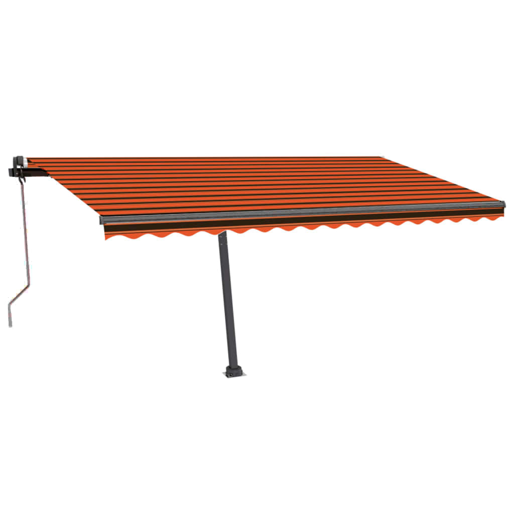 Copertină autonomă retractabilă automat oranj/maro 450x350 cm