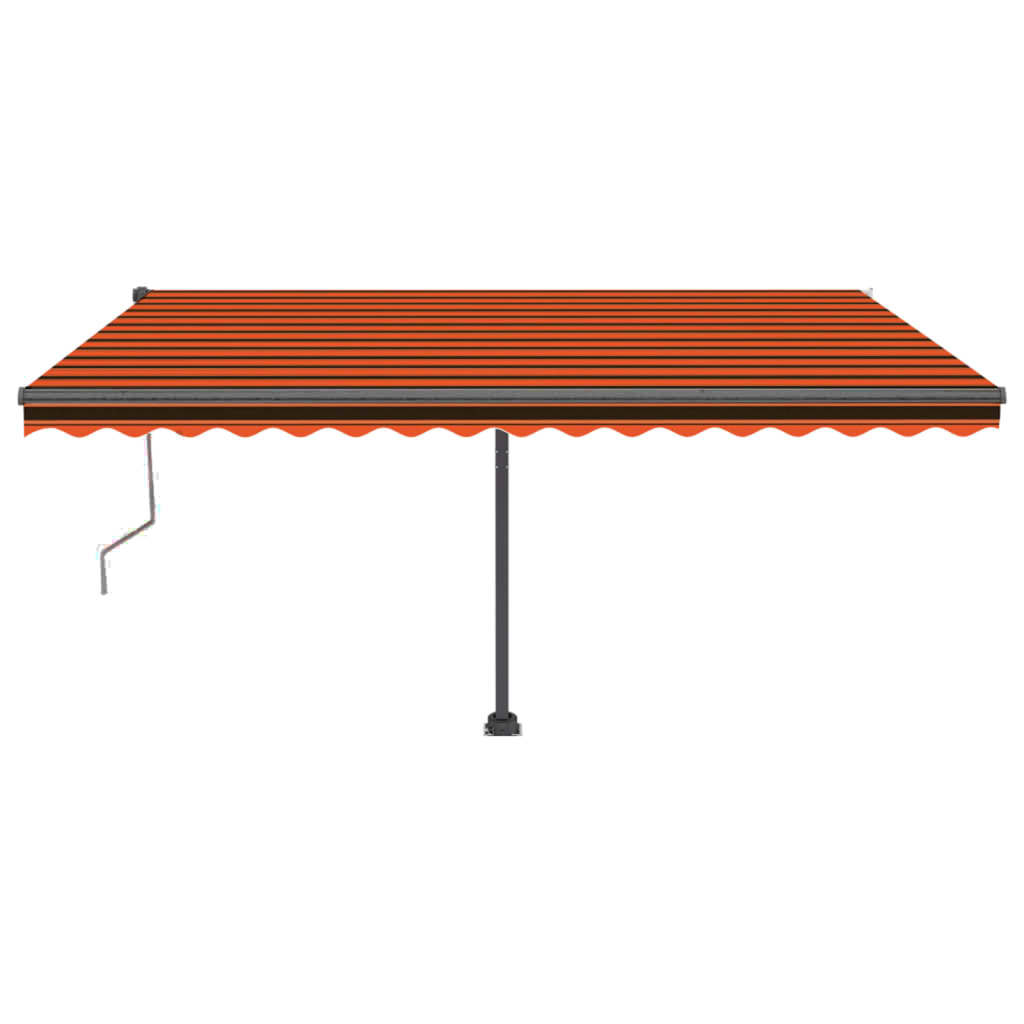Copertină autonomă retractabilă automat oranj/maro 450x350 cm