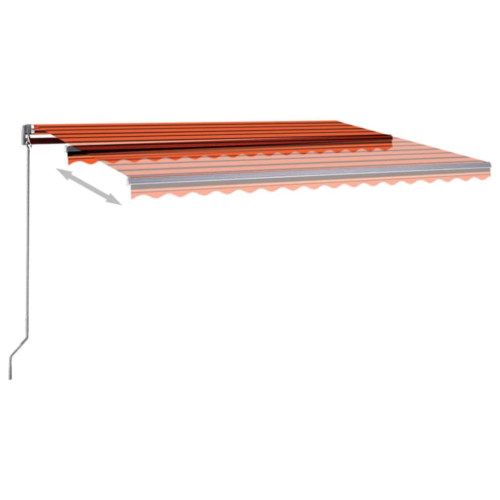 Copertină autonomă retractabilă automat oranj/maro 450x350 cm