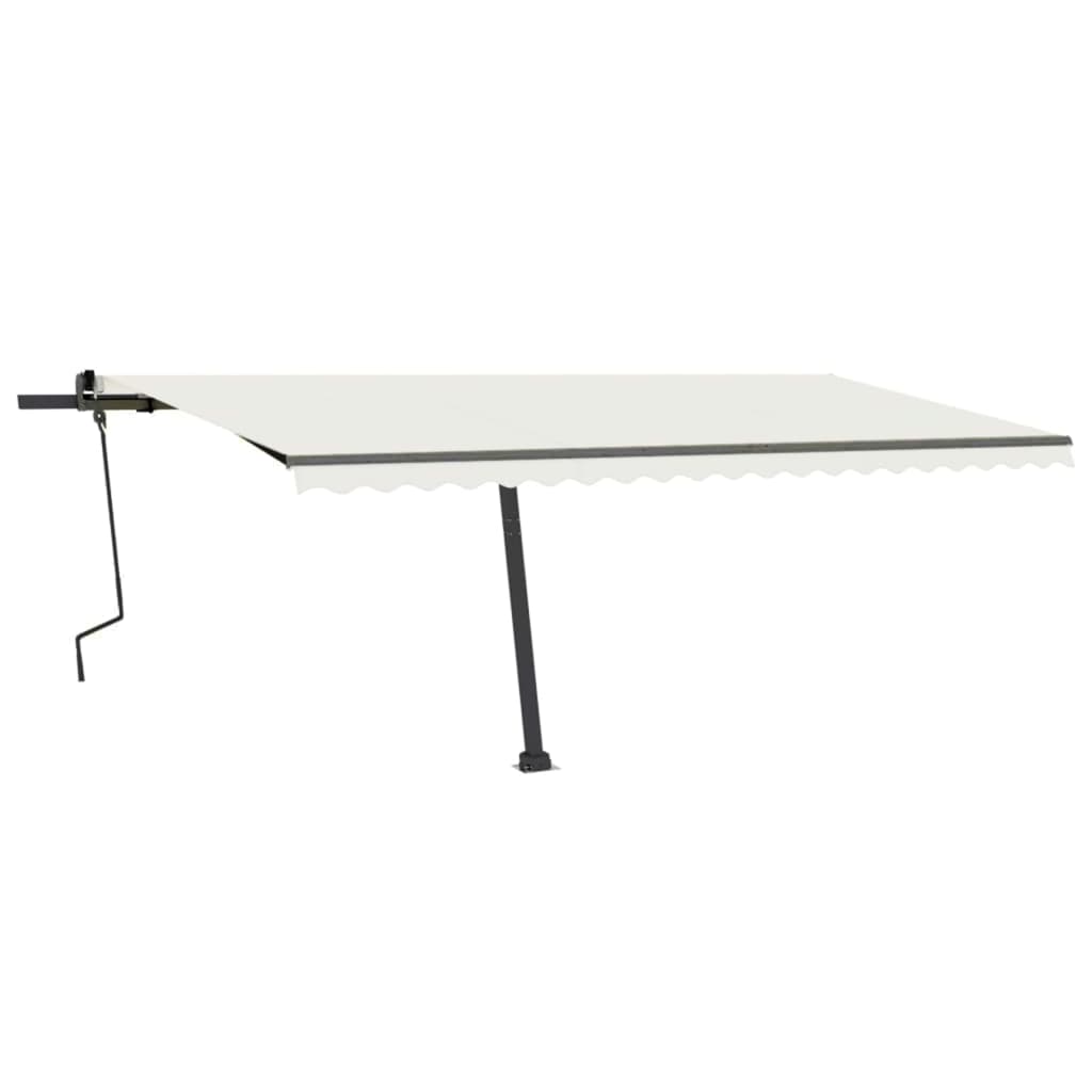Copertină autonomă retractabilă manual, crem, 500x350 cm