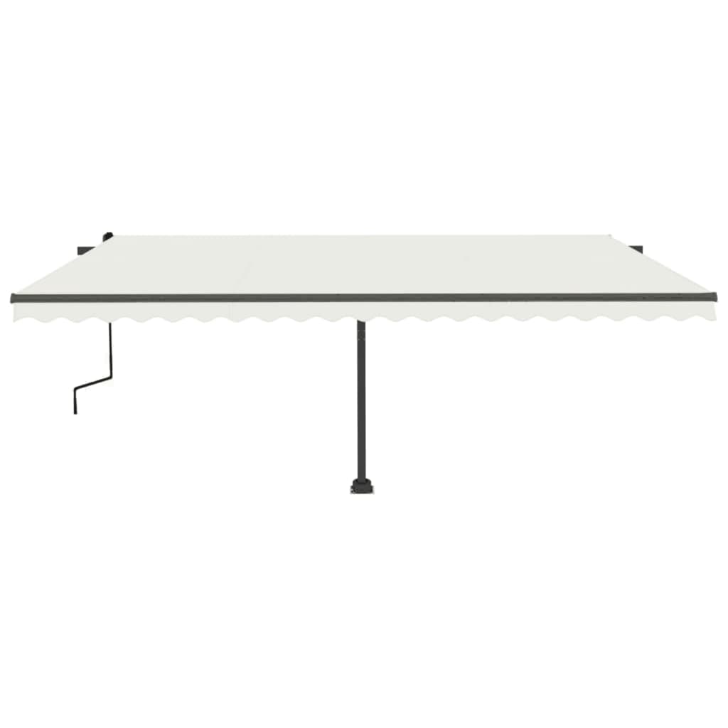 Copertină autonomă retractabilă manual, crem, 500x350 cm