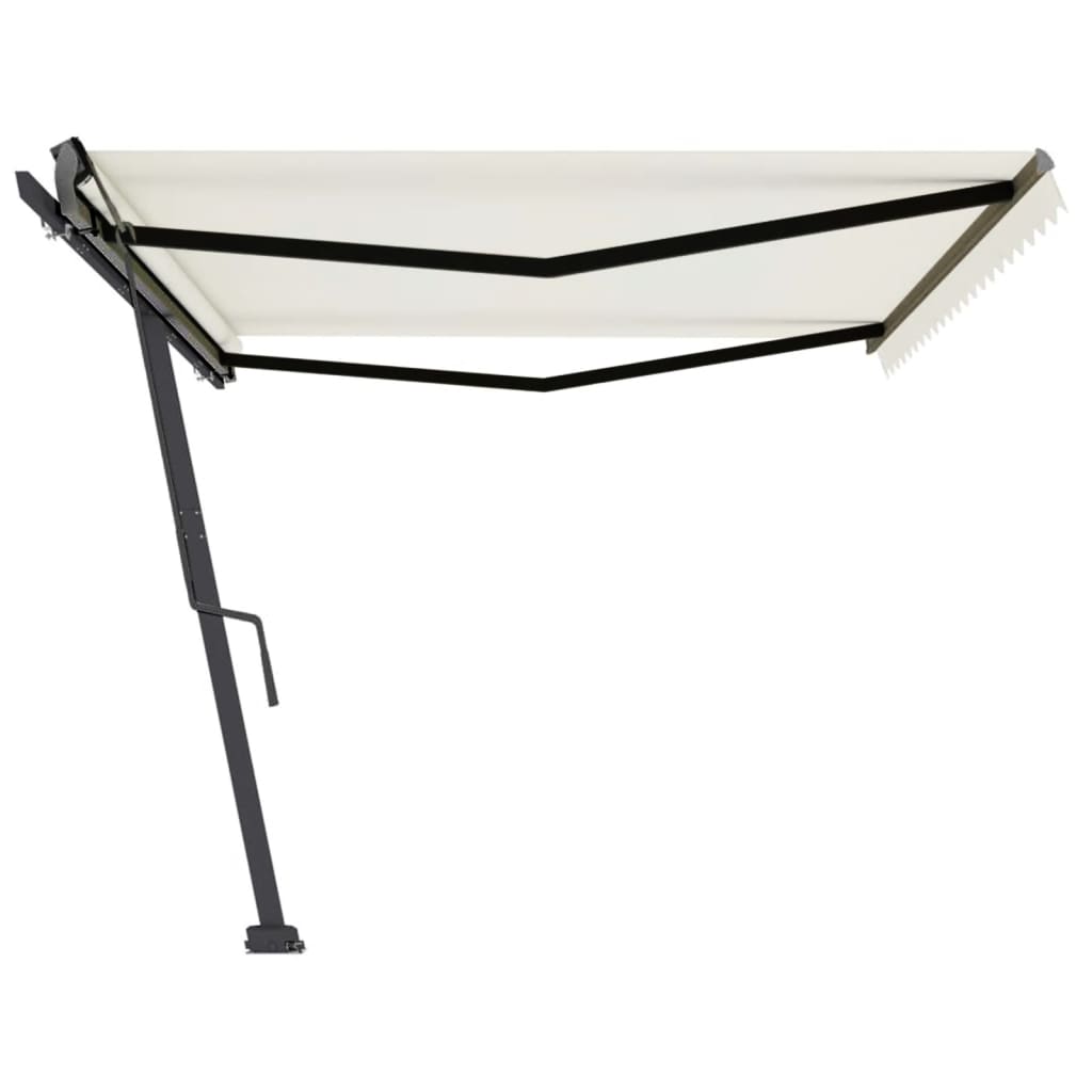 Copertină autonomă retractabilă manual, crem, 500x350 cm