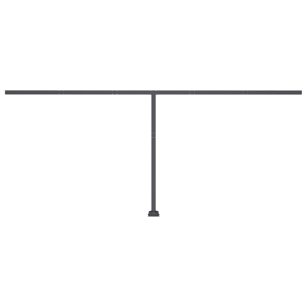 Copertină retractabilă manual cu LED, albastru&alb, 500x350 cm