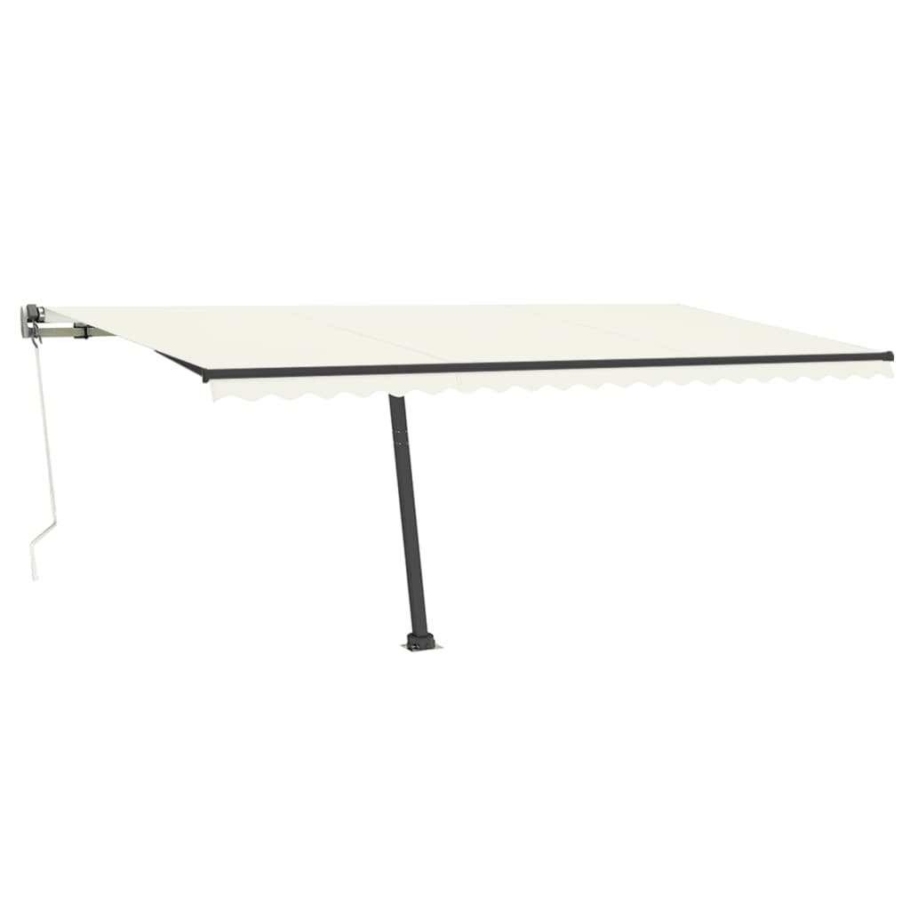 Copertină autonomă retractabilă automat, crem, 500x350 cm