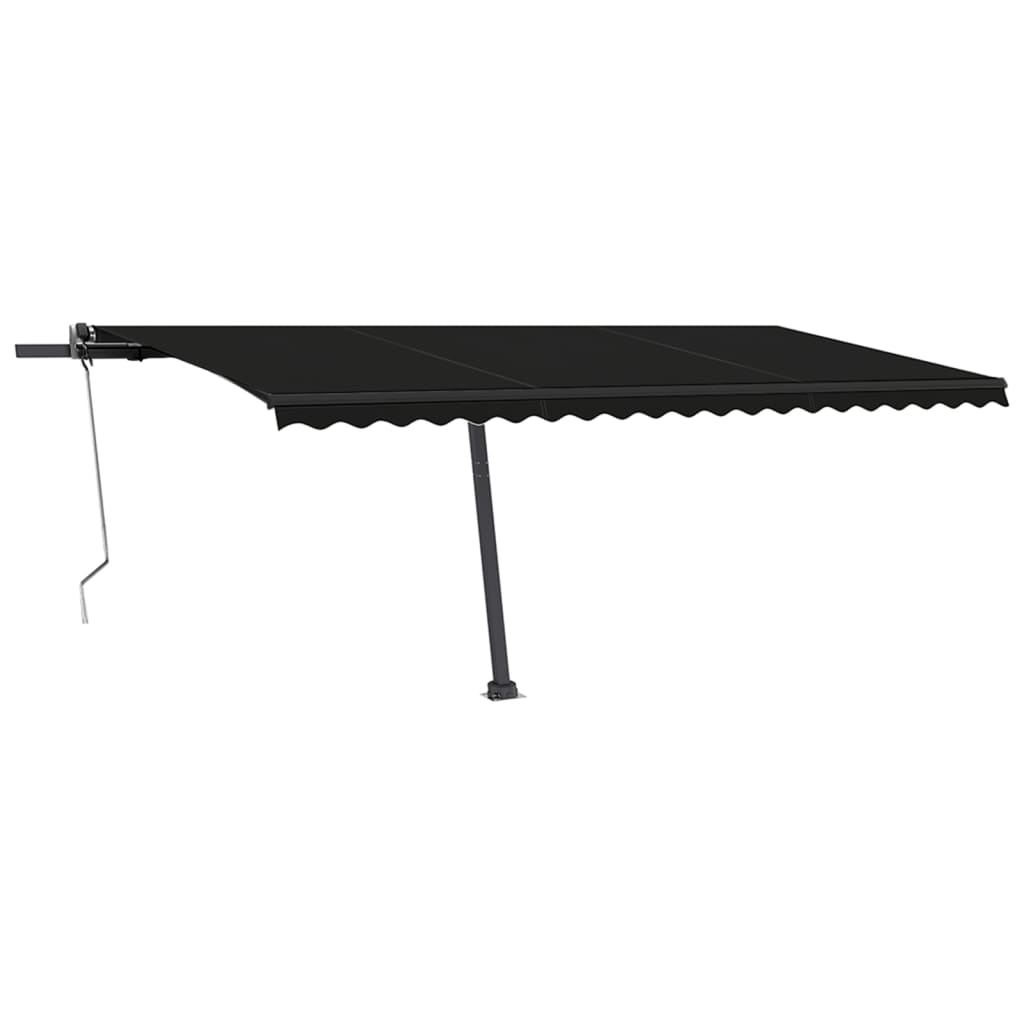 Copertină autonomă retractabilă automat, antracit, 500x350 cm