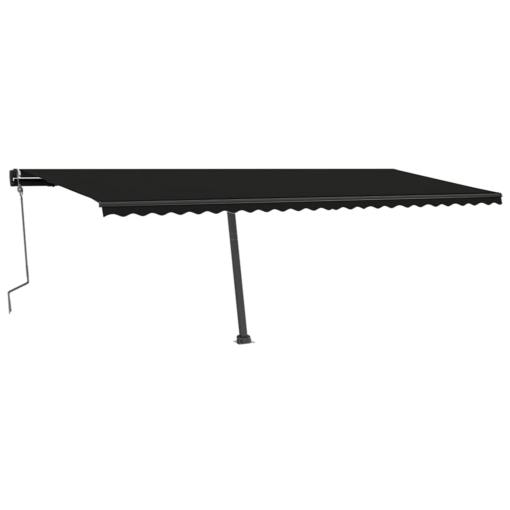 Copertină autonomă retractabilă manual, antracit, 600x350 cm
