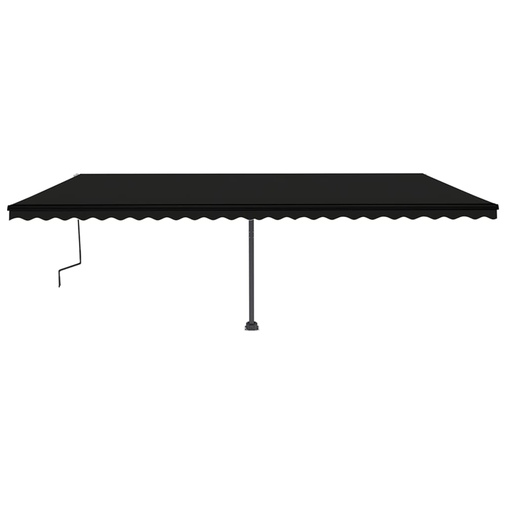 Copertină autonomă retractabilă manual, antracit, 600x350 cm