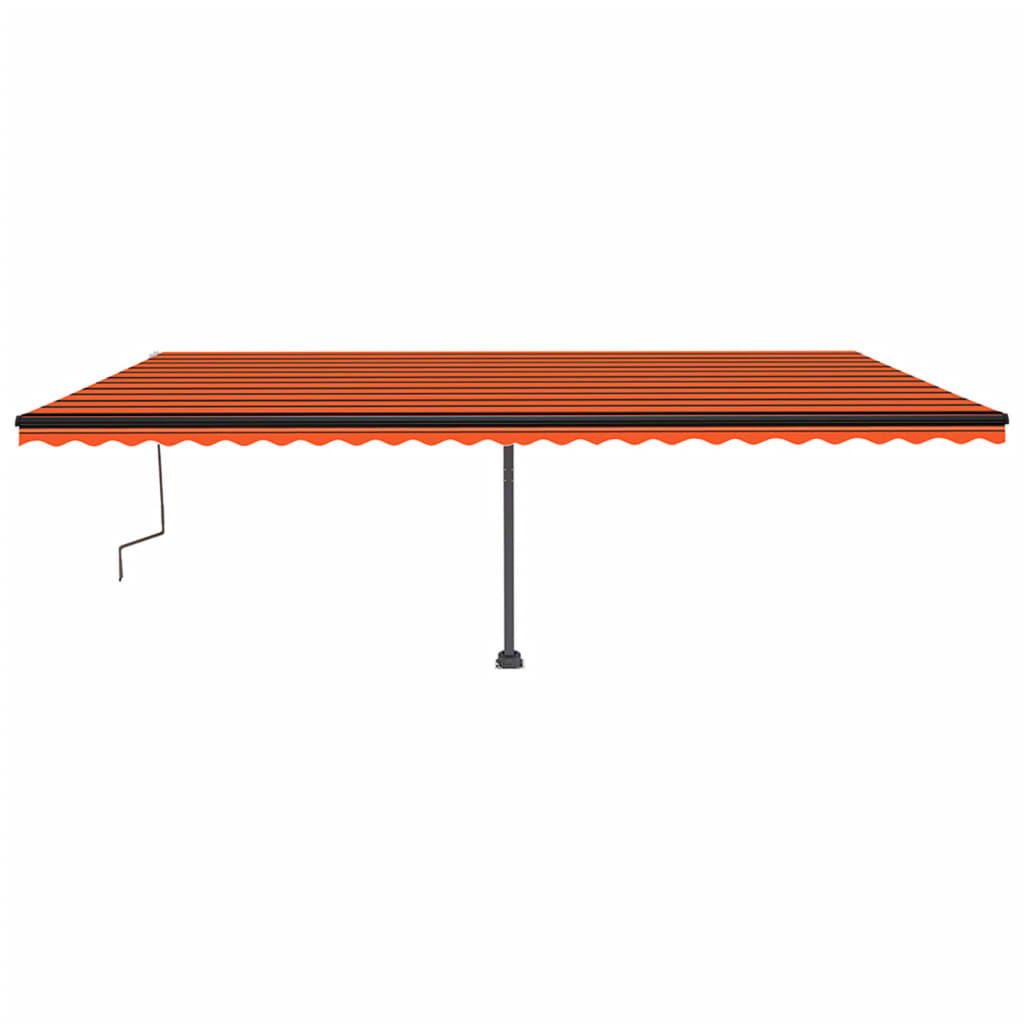 Copertină autonomă retractabilă manual, oranj/maro, 600x350 cm