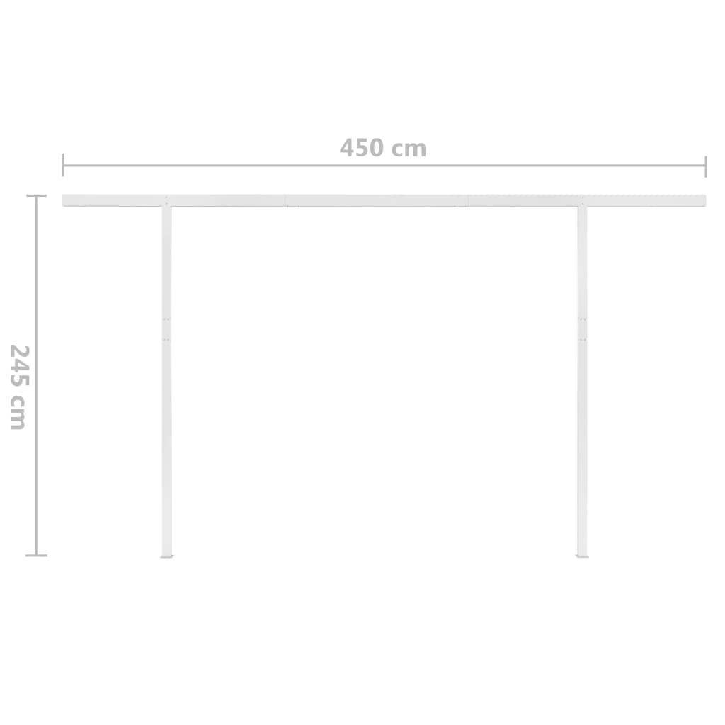 Copertină retractabilă manual, cu LED, albastru și alb, 4x3 m