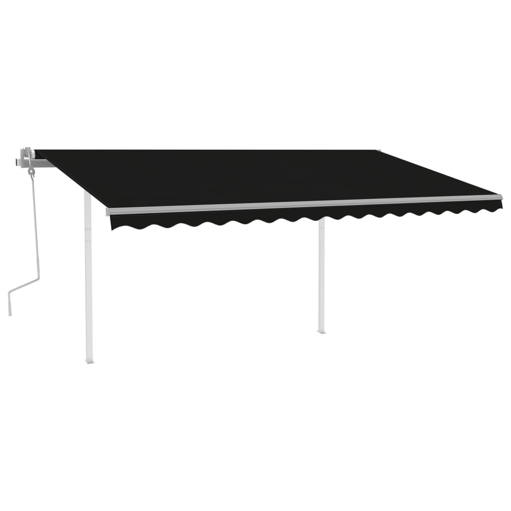 Copertină retractabilă manual, cu LED, antracit, 4x3 m