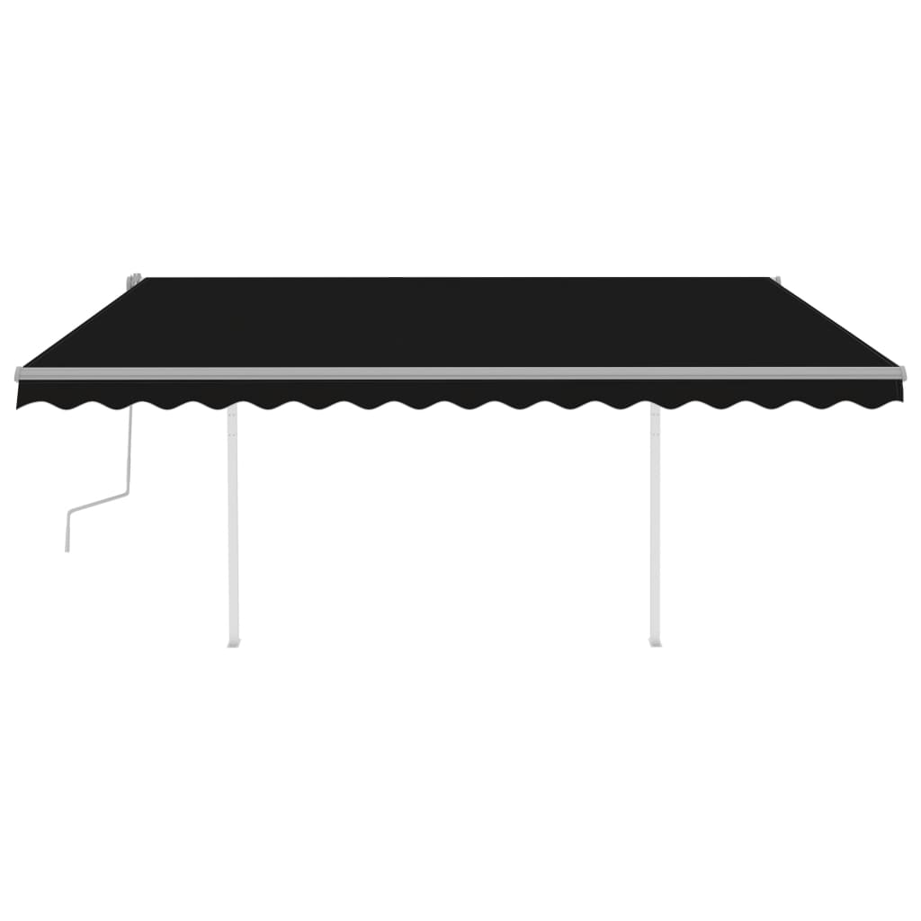 Copertină retractabilă manual, cu LED, antracit, 4x3 m