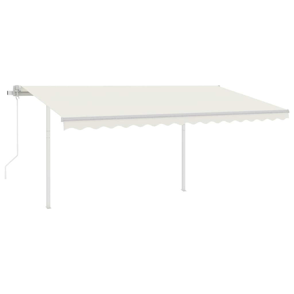 Copertină automată cu senzor vânt&LED, crem, 4x3 m